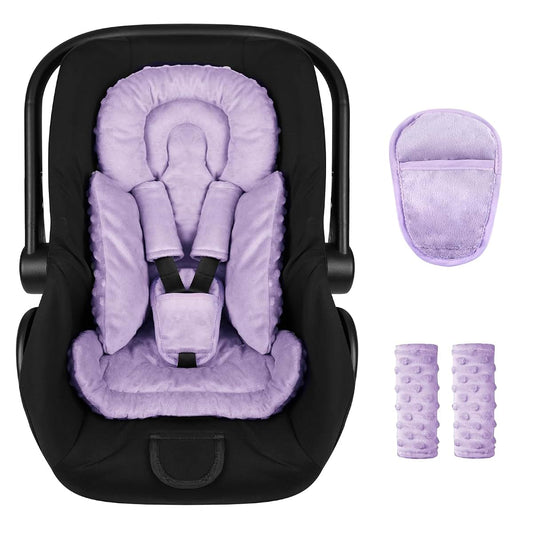Jundetye Infant Car Seat Insert - Purple 3-in-1 Newborn Support Cushion