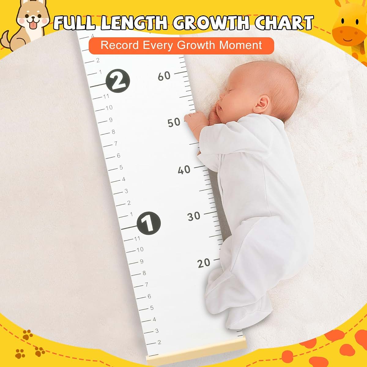 NOYOC Growth Chart for Wall, Height Measurement for Kids, 78.34x8.26 Inches