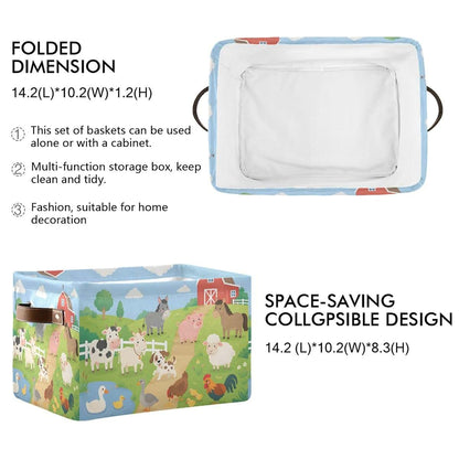 Suabo Farm Animals Collapsible Storage Bin