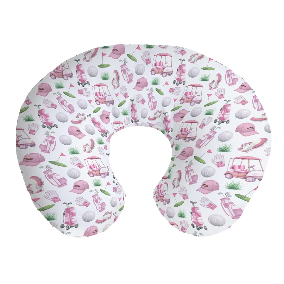 BabyOneStop Golf Theme Nursing Pillow Cover, Stretch Polyester, 22x18 Inch with Zipper