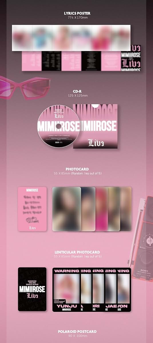 mimiirose LIVE 2nd Single Album Photobook with Photocard, Lenticular Card, Polaroid, and Sticker