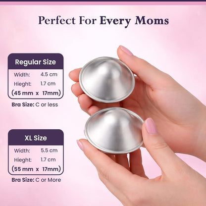 Raffino 999 Pure Silver Nursing Cups, X-Large Silver Nipple Covers (photo 2)