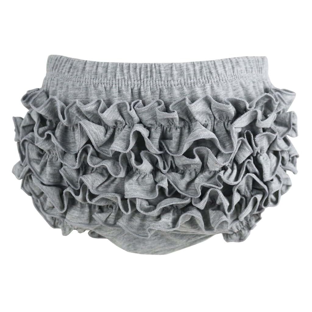 Wennikids Baby Girl Cotton Shorts Diaper Cover Bloomers Large Gray