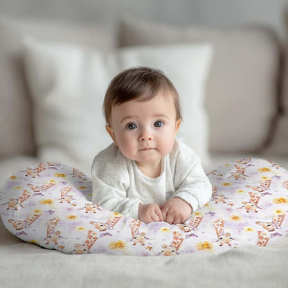 Wicbfdfv Purple Giraffe Floral Butterflies Nursing Pillow Cover