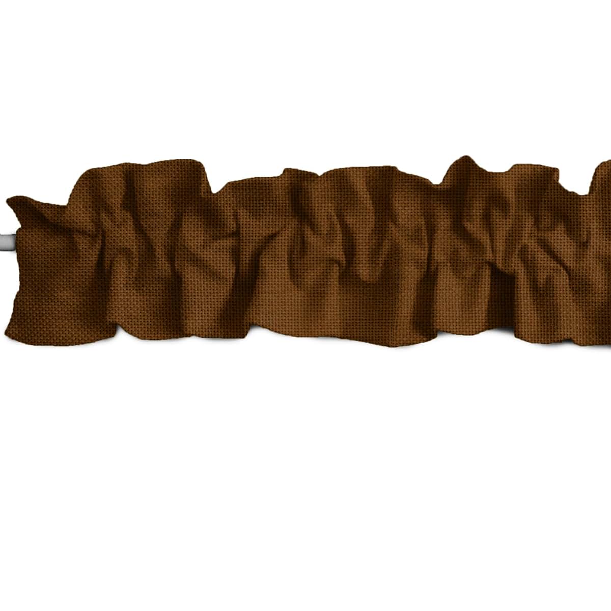 Zen Creative Designs Faux Burlap Sleeve Topper Window Valance In Bronze