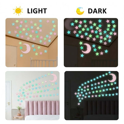 Tweruna Glow in the Dark Stars for Ceiling, Moon Glowing Wall Stickers