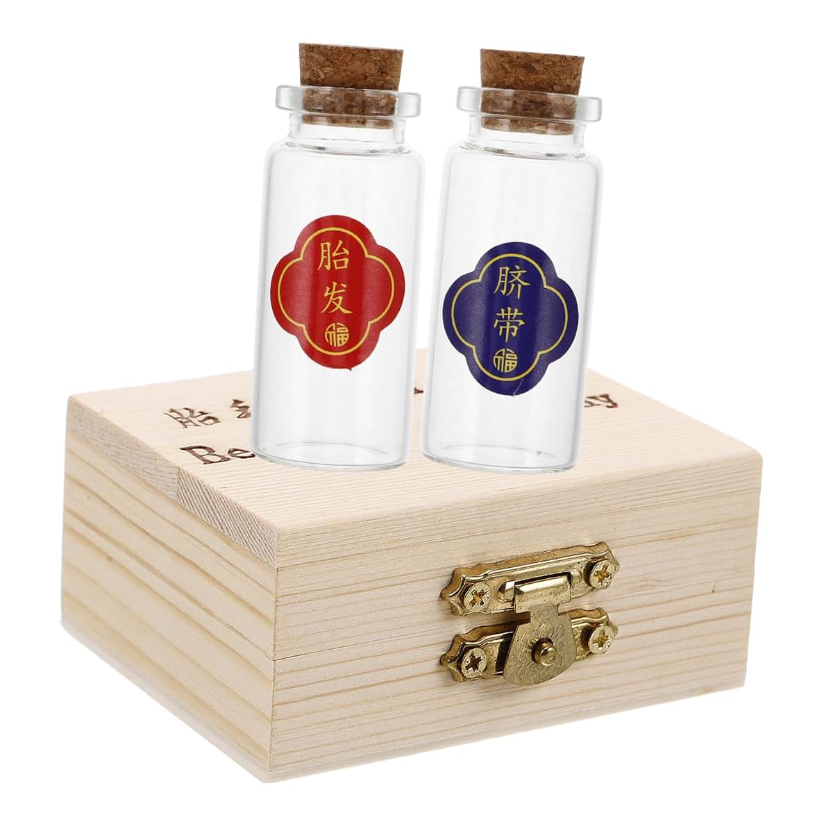 HANABASS Baby Keepsake Box Umbilical Cord Keepsake Box 2 Bottles