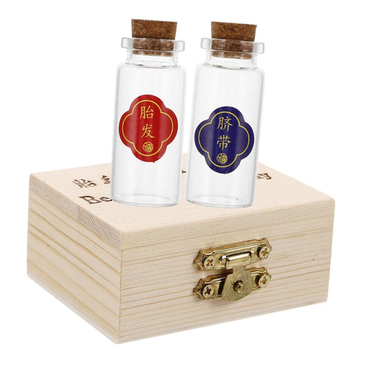 HANABASS Baby Keepsake Box Umbilical Cord Keepsake Box 2 Bottles