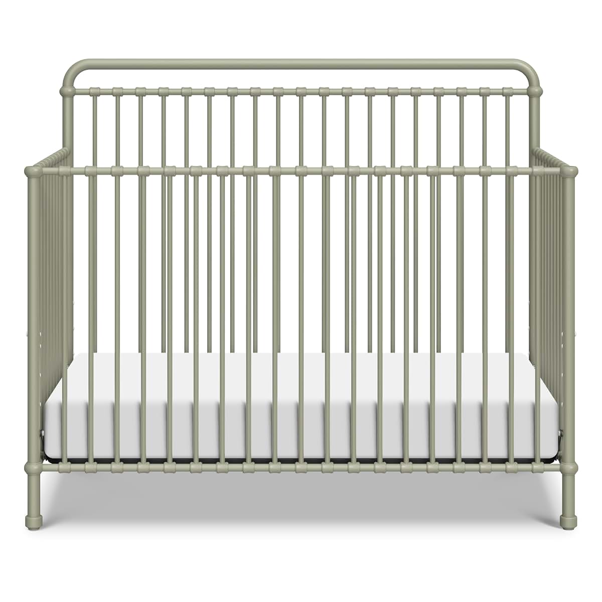 NAMESAKE Winston 4-in-1 Convertible Metal Baby Crib, Heirloom Sage