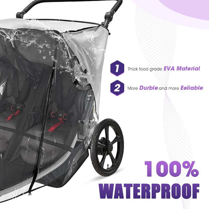 Salcod Stroller Rain Cover for BOB Gear Duallie, Clear