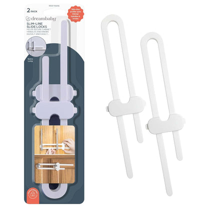 Dreambaby Slimline Cabinet Locks for Baby Proofing Sliding 2 Pack