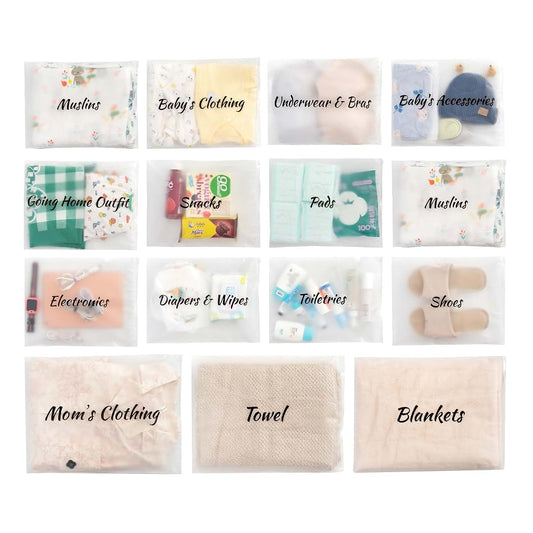 MANWU 14pcs Hospital Bags essentials for Labor and Diaper,Mom hospital bags Maternity Essentials,Maternity Organiser