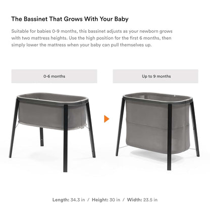 Stokke Snoozi Bassinet for Baby | Graphite Grey, Grows from Birth to 9 Months