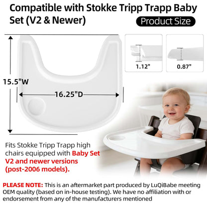 LuQiBabe Baby High Chair Tray for Stokke Tripp Trapp (V2+ Baby Set) | Replacement Feeding Tray with Built-In Cup (photo 2)