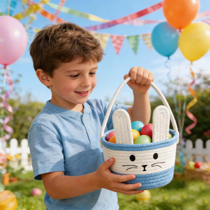 Saiiwnn Easter Baskets for Kids, Easter Basket, Easter Bunny Baskets with Handle for Easter Egg Hunts, Baby’s First (photo 4)