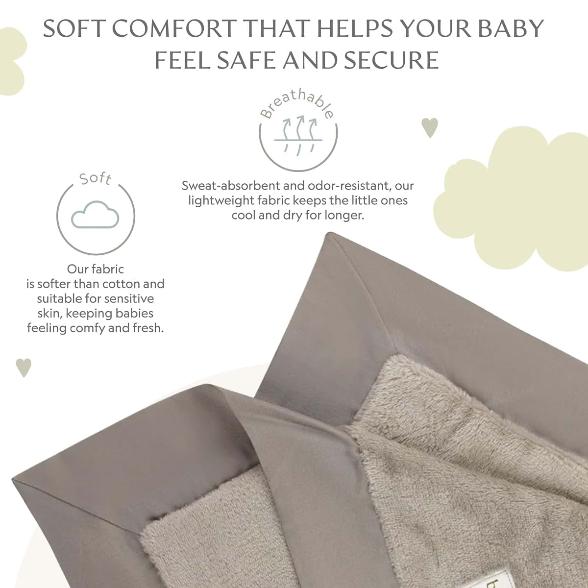 Lovey Security Blanket Plush with Satin Trim for Baby