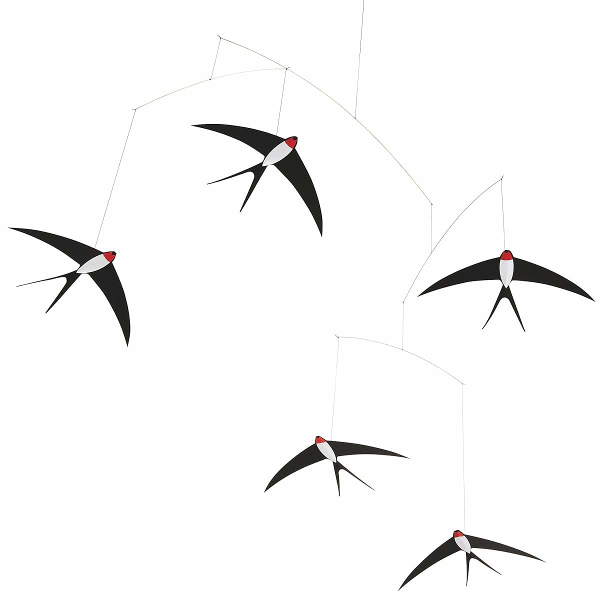 Flensted Mobiles 5 Flying Swallows Hanging Mobile in Cardboard