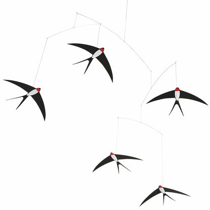 Flensted Mobiles 5 Flying Swallows Hanging Mobile in Cardboard