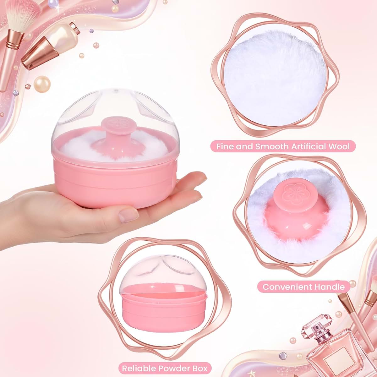 Baby Soft Powder Puff Storage Case for Kids & Adults