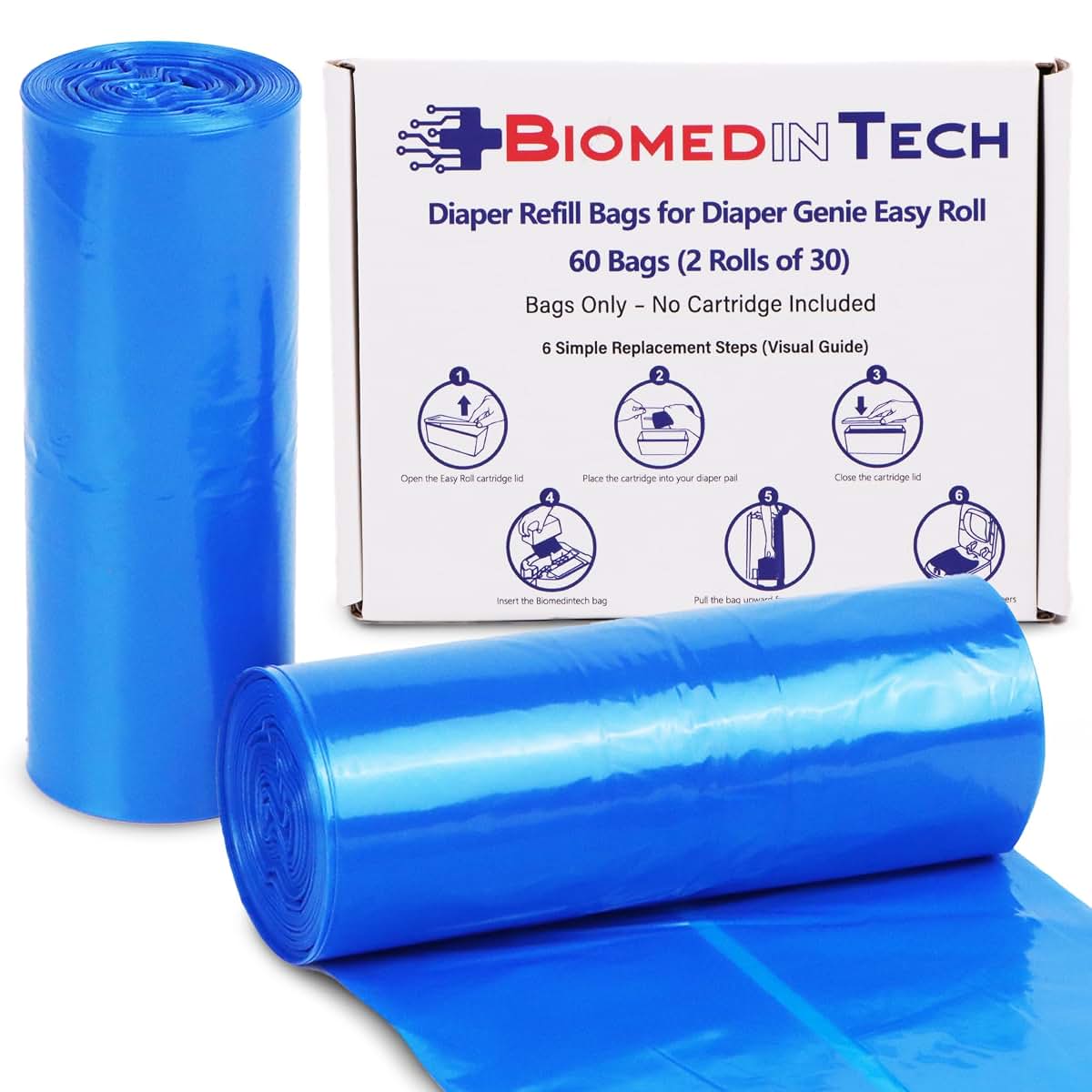 Biomedintech Diaper Refill Bags For Diaper Genie Easy Roll