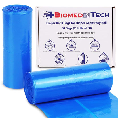 Biomedintech Diaper Refill Bags For Diaper Genie Easy Roll