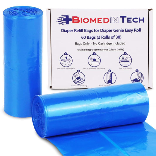 Biomedintech Diaper Refill Bags For Diaper Genie Easy Roll