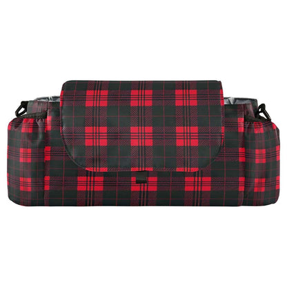 BabyOneStop Stroller Caddy Organizer Bag in Red Black Plaid with Adjustable Straps