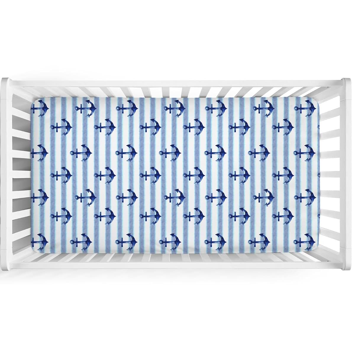 Nautical Life Navy Nautical Fitted Crib Mattress Sheets for Nursery Bedding