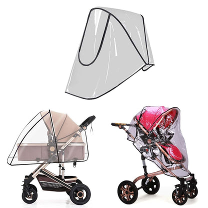 ZHENZQ Stroller Rain Cover Windproof Baby Travel Stroller Shield Trolley Umbrella Raincoat-Stroller Accessories (photo 3)