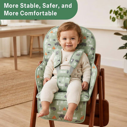 Kocpudu High Chair Pad With Seat Belt And Animal Pattern