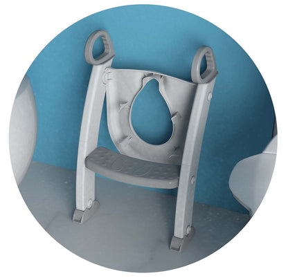 Spuddies Potty With Ladder, White/Gray, Foldable Training Seat (photo 4)