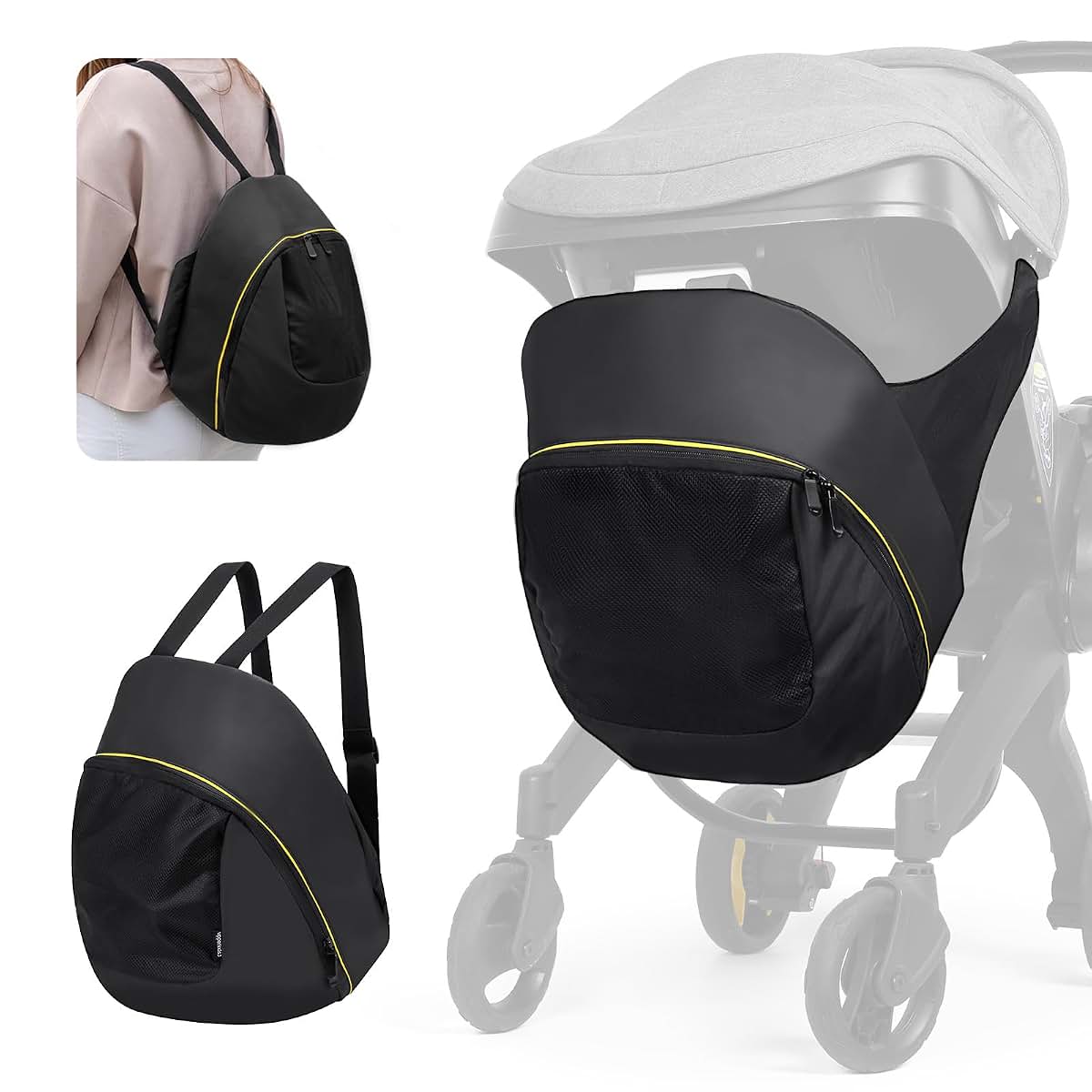 Minne Baby Storage Bag for Doona Infant Car Seat Stroller, Large Capacity Diaper Bag