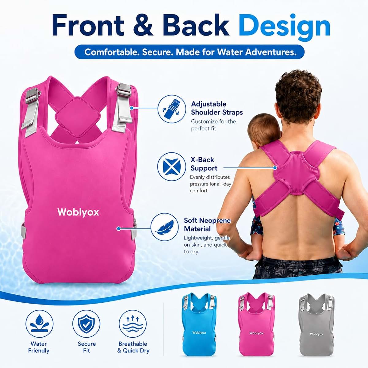 Water Baby Carrier | Quick-Dry Neoprene Sling for Pool and Travel
