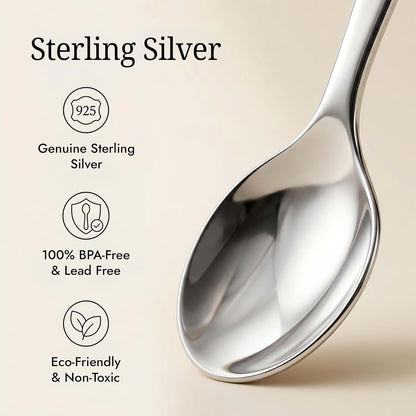 Krysaliis Teddy Bear .925 Sterling Silver Baby Feeding Spoon (photo 4)
