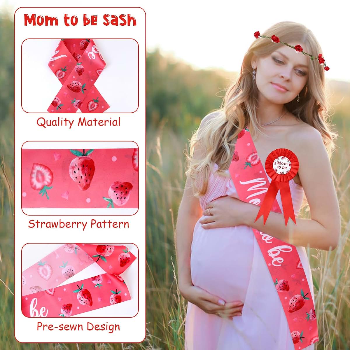 Serencatcher Strawberry Baby Shower Decoration Set