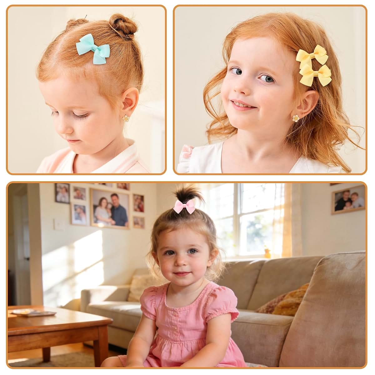 40-Piece Mini Grosgrain Ribbon Baby Hair Bow Clip Set for Girls