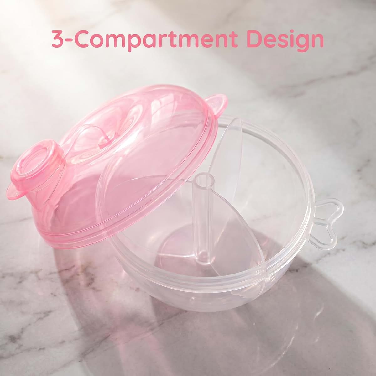 ibasenice 3-Compartment Formula Dispenser, Portable Milk Powder Container with Airtight Seal