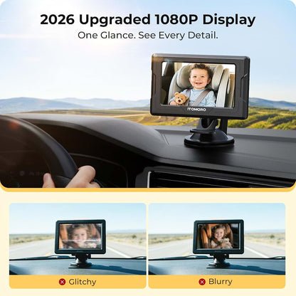 Itomoro Baby Car Camera HD 1080P Dual-Channel Display With 2 IR Night Vision Cameras, 4.3 Inch