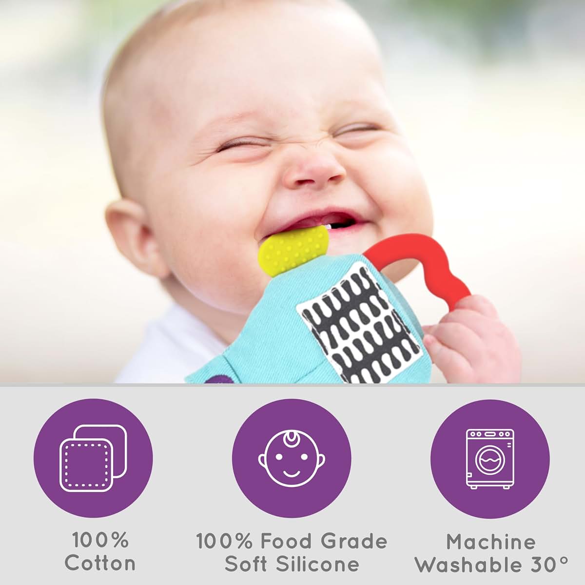 Gummee Pink Baby Teething Mitten Glove For 3–6 Months (photo 3)