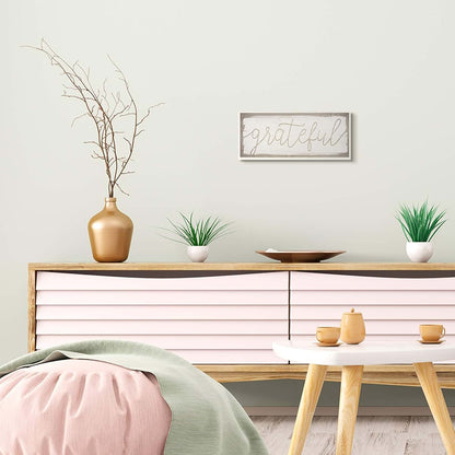 Stupell Industries Grateful Wood Pattern Wall Plaque