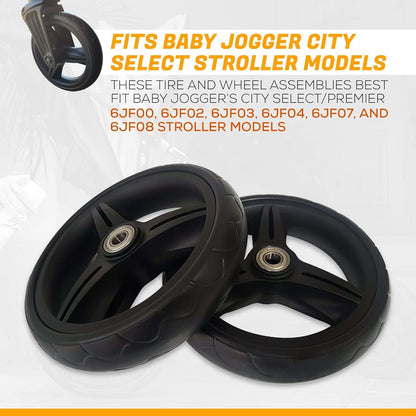 BabyOneStop Front Wheels and Tires for City Select and City Premier Strollers, Set of 2