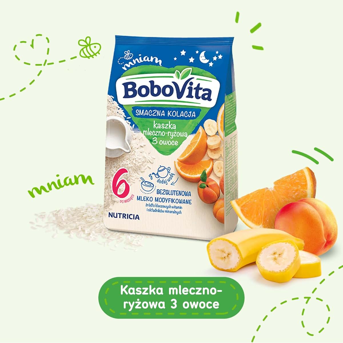Bobovita Milk and Rice Gruel Multifruit for Babies (230g/8.1oz) (photo 2)
