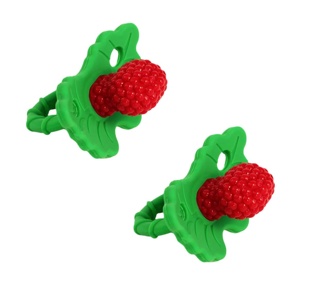 RaZbaby RaZberry Silicone Teether Pacifier for Infants (2 Pack)