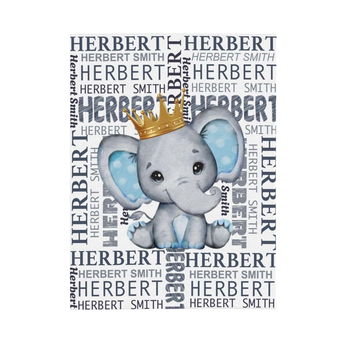 OFCCUSTOM Personalized Name Blankets Customized Baby Animal Blankets for Infant Toddler, Baby Gift Blanket for Birthday