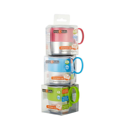 Innobaby Din Din Smart Stainless Steel Toddler Cup 9oz Blue 2 Pack