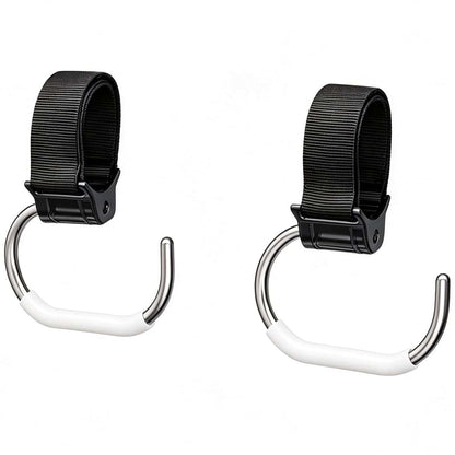 BabyOneStop Stroller Hooks for Bags 2 Pack - Universal Heavy Duty Clips with Silicone Surface