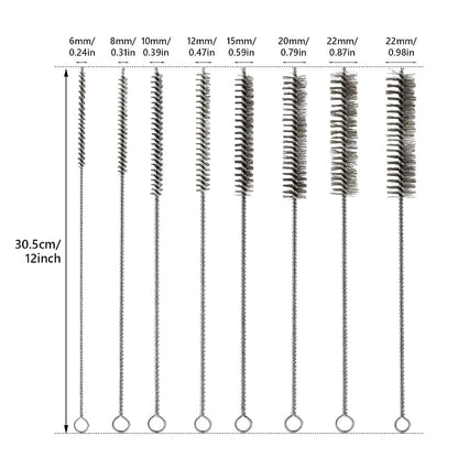 AOXTRMEV 8 Pcs Tube Cleaning Brush Set, Stainless Steel & Brass Wire Brushes (photo 2)