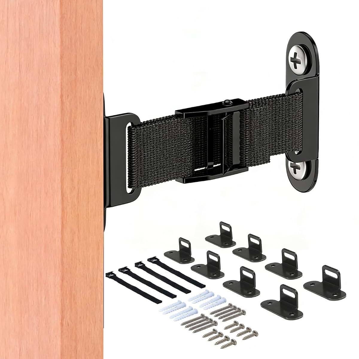 Anti-Tip Furniture Anchors 4-Pack Adjustable Straps 500-Lb Load Capacity