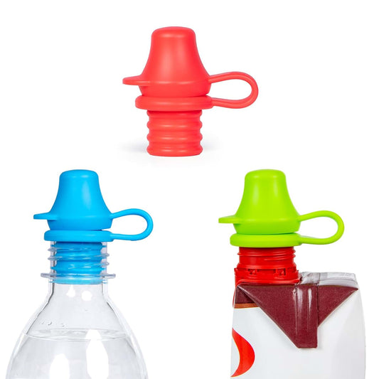Kiddikap Original Silicone Sippy Spout Bottle Topper 3 Pack