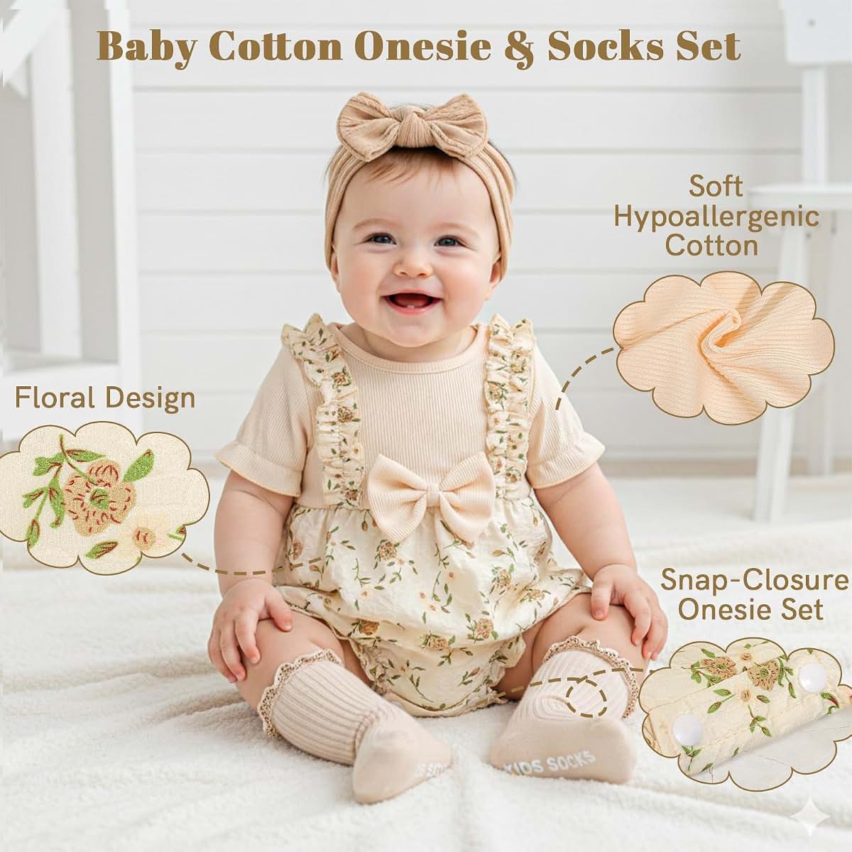 Baby Girl Essential Gift Basket with Outfit and Accessories